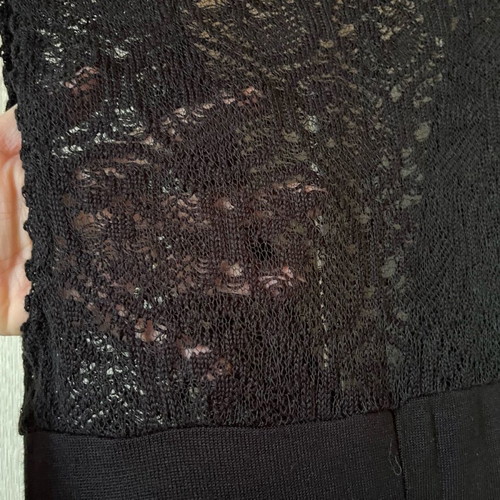 Knitted black salopette with buttons, size S, like new