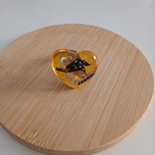 Heart ring with shells like new, adjustable