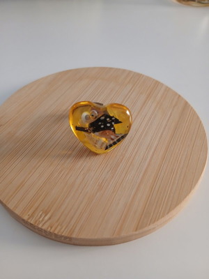 Heart ring with shells like new, adjustable