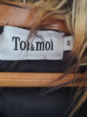 Toi&Moi black quilted jacket with fur collar new