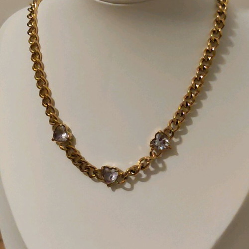 Steel necklace new, gold and silver color