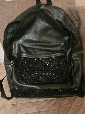 Backpack with sequins like new, black