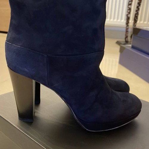Feng Shoe suede boots new, dark blue, size 37.5