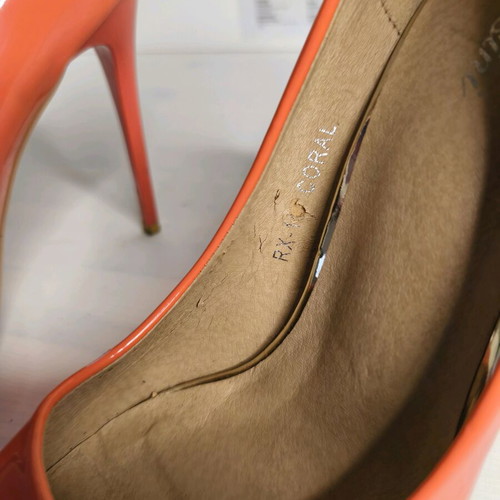 Coral patent platform heels 12 cm like new, size 40