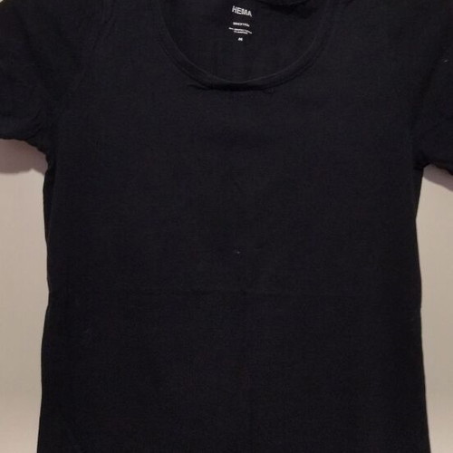 T-shirt black new, cotton elastic short sleeve size M