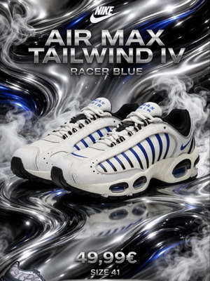 Nike Tailwind 2019 Racer Blue sneakers, size 40