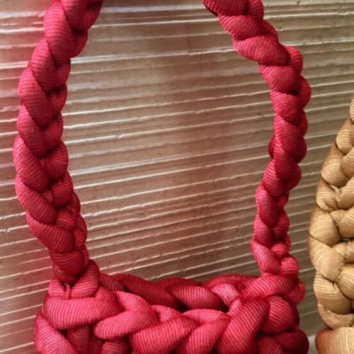 Handmade knitted shoulder bag from couture yarn new