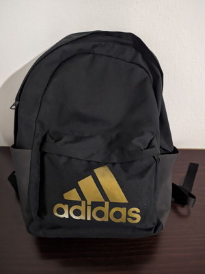 Adidas Classic Badge of Sport backpack 27.5L like new, black/gold metallic
