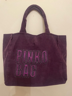Pinko τσάντα κοτλέ σαν καινούργιο, μωβ χειρός