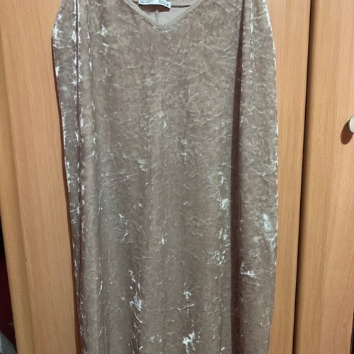 Velveteen blouse dress Zara like new, beige silver sleeveless