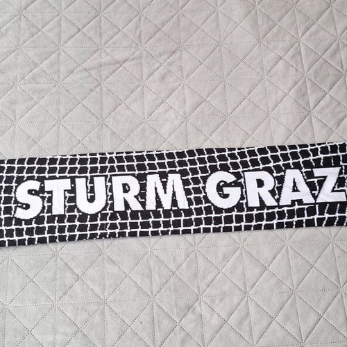 Sturm Graz fan scarf like new, black and white