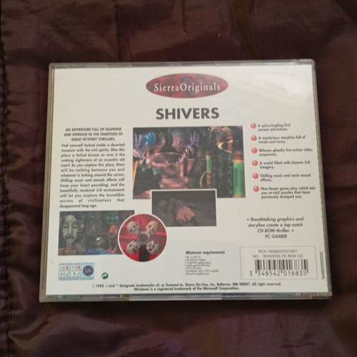 Shivers PC game like new, collectible Sierra Originals edition 1995