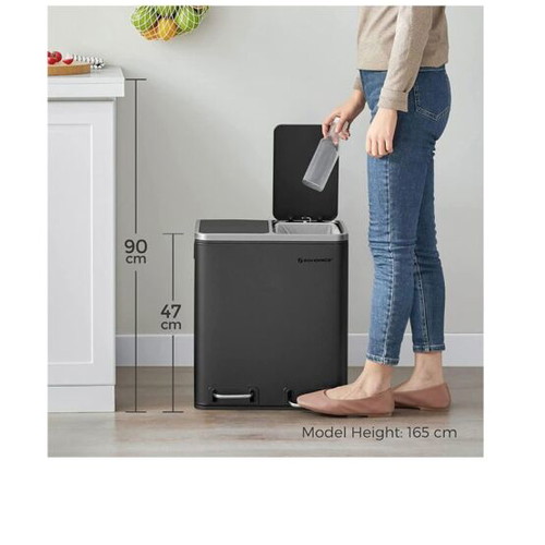 Songmics Soft-close Metal Recycling Bin with Pedal 30lt Like New