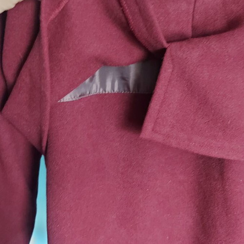 Wega red women's coat, vintage style, wool blend, sizes L-XXL