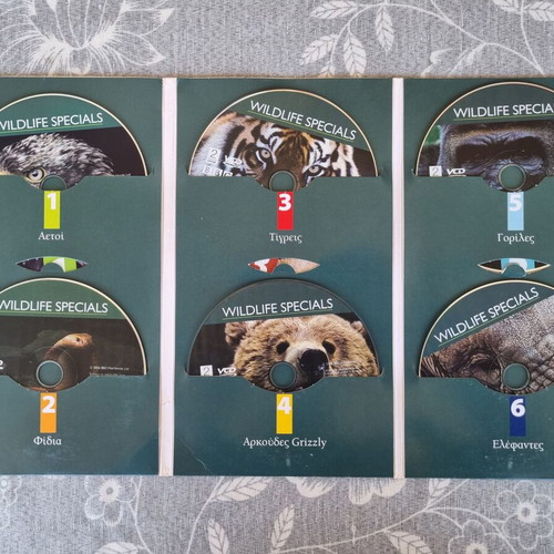 BBC Wildlife Specials 6 VCD box set, like new, dubbed in Greek