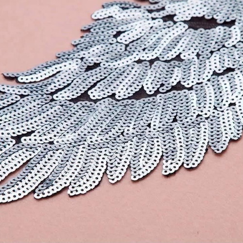 Sequin Clothing Patches Silver New