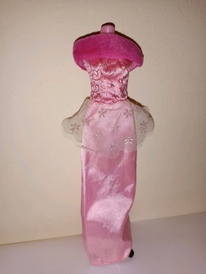 Pink doll dress like new with fur for Barbie
