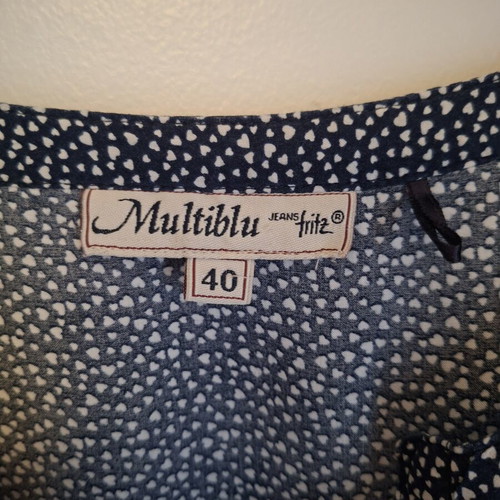 Blouse like new, size 40, navy blue with white hearts