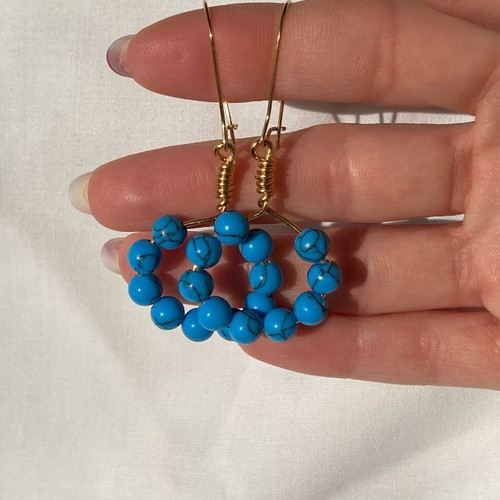 Hoop earrings with haolite beads, made to order