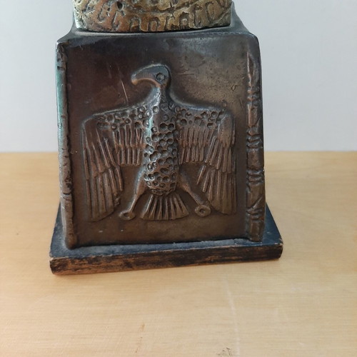 Bronze bust of Nefertiti used with Egyptian Revival base