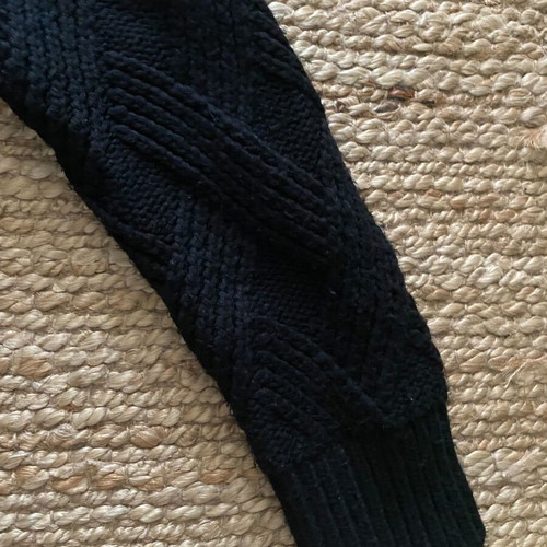 Woolen men's cardigan black used with hood size M