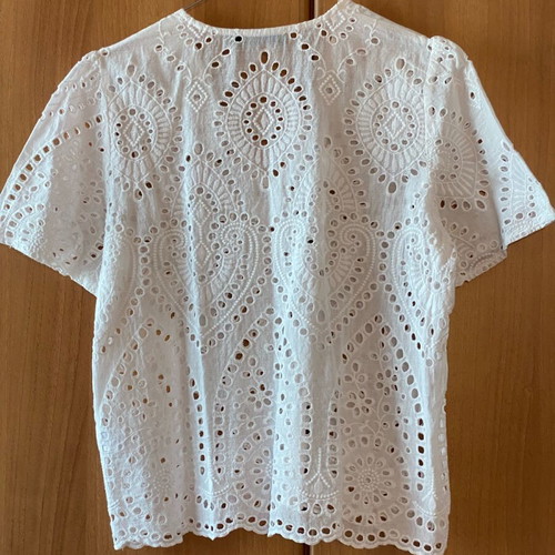 Celestino short-sleeve perforated shirt new white size M