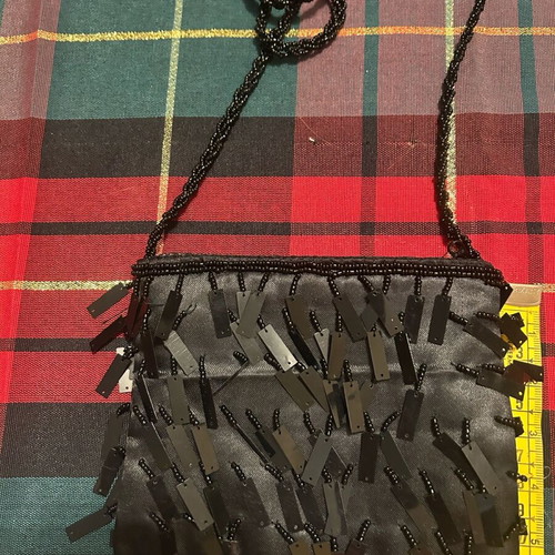 Isadora small black crossbody bag with sequins new