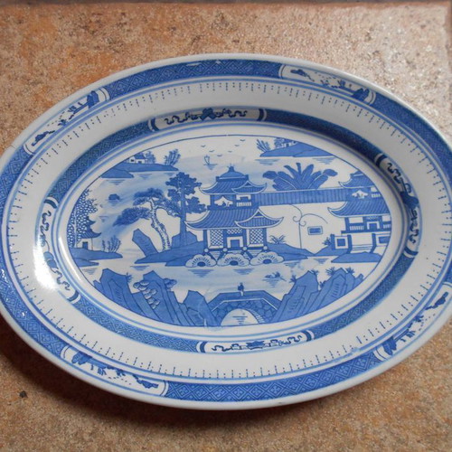 Oval serving platter old used for serving and decoration
