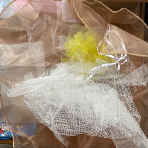 Baptism tulle and pouches like new, pack
