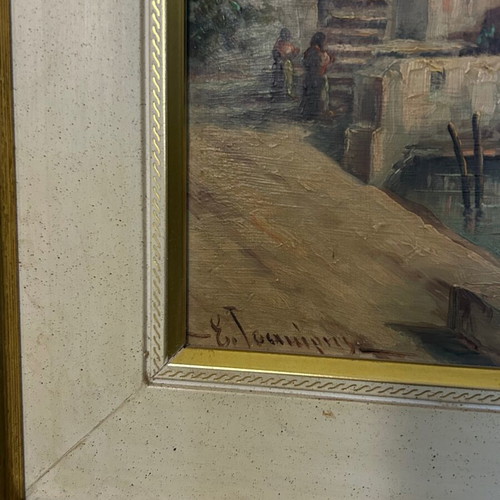 Painting E. Tsakiris Landscape used, 1955-1960, framed