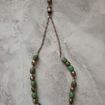 Grandpa's worry beads used, traditional with metal chain and green beads