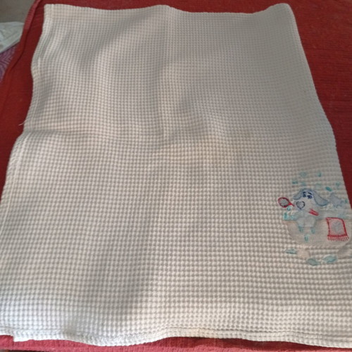 Baby Piqué Blanket with Embroidered Design like new