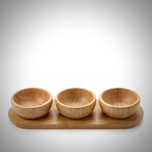 Espiel 3-Section Bamboo Serving Tray Set new