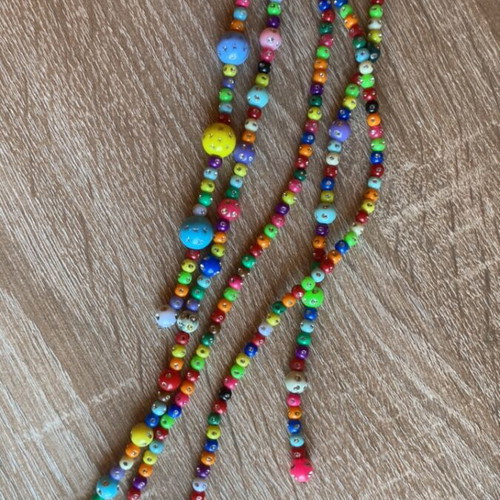 Decorative garland handmade with colorful beads, 40 cm