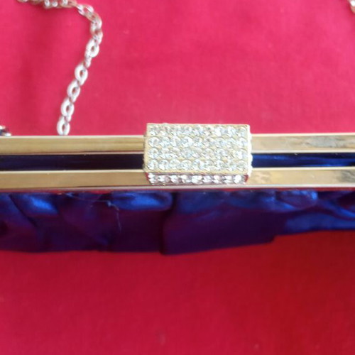 Vintage satin bag with silver chain by Achilleas like new, shoulder