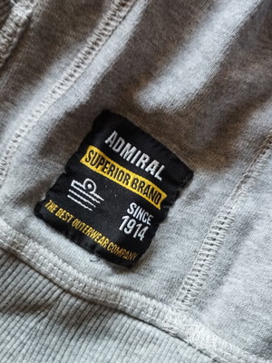 Admiral hoodie sweatshirt, size S, grey and green