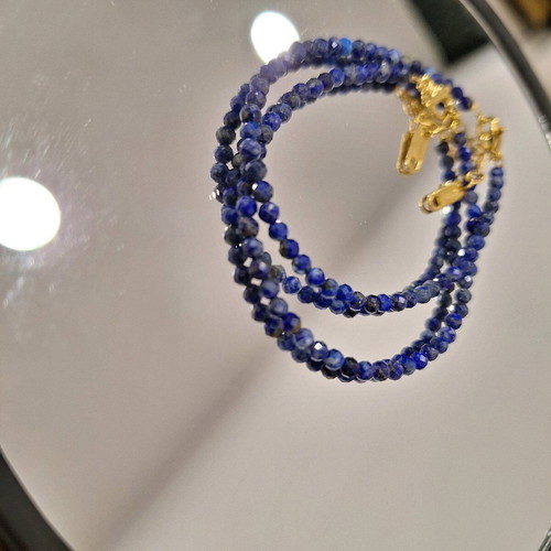 Handmade bracelets made-to-order with natural lapis lazuli stones