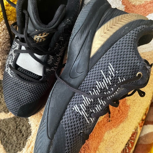 Nike athletic shoes size 42.5 used, black and gold
