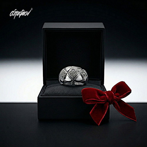 Domus 925 silver ring with white zircon, new
