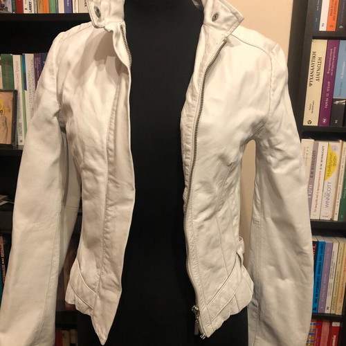 Biston leather jacket white used, needs repainting, size M