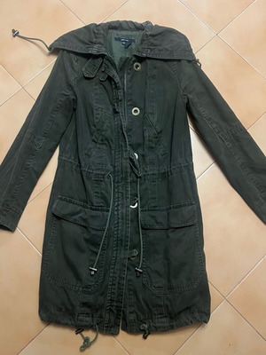 Long jacket Zara 100% cotton like new, green, size S