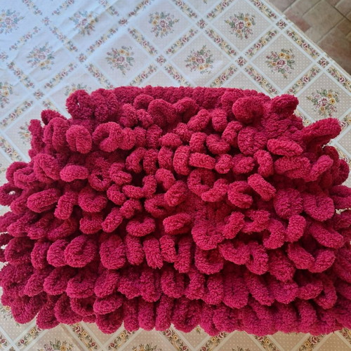Puffy Clutch handmade bag new, fuchsia color, medium size 30×22 cm