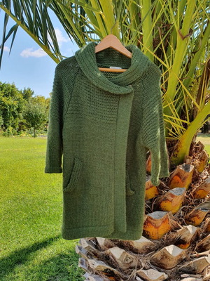 Lavand green khaki cardigan used, size S