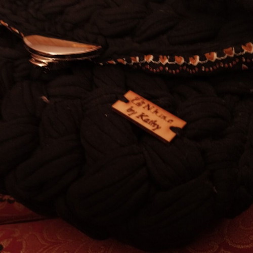 Handbags new, handmade knitted, black and red
