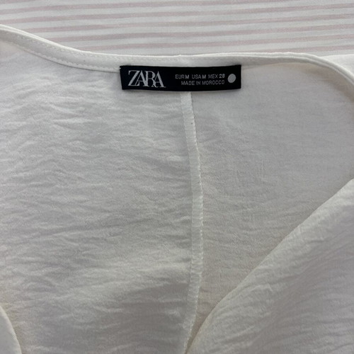 Zara maxi summer dress with front tie, white, size M