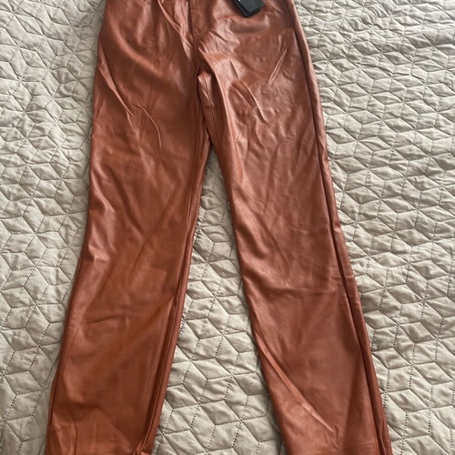 Pinko pants new, faux leather, brown, size small