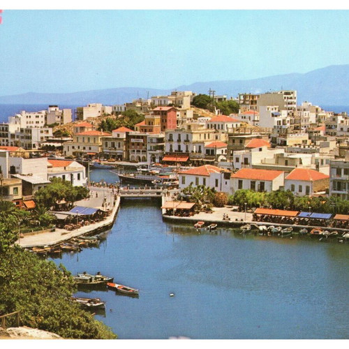 Collectible postcards used, pack of 8, Crete 1970-80