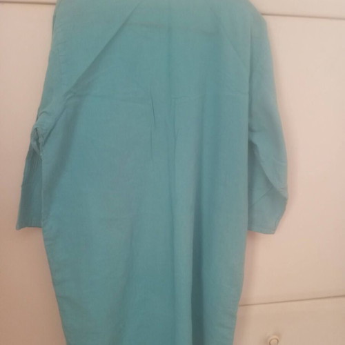 Beach Kaftan turquoise cotton with embroidery and sequins, like new
