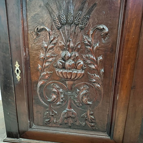 Antique carved handmade console with mirror used, 2 pieces