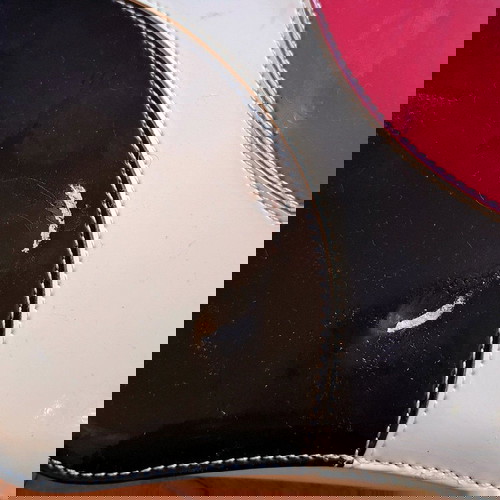 Τσάντα χειρός vintage μεταχειρισμένη, στρογγυλή πολύχρωμη